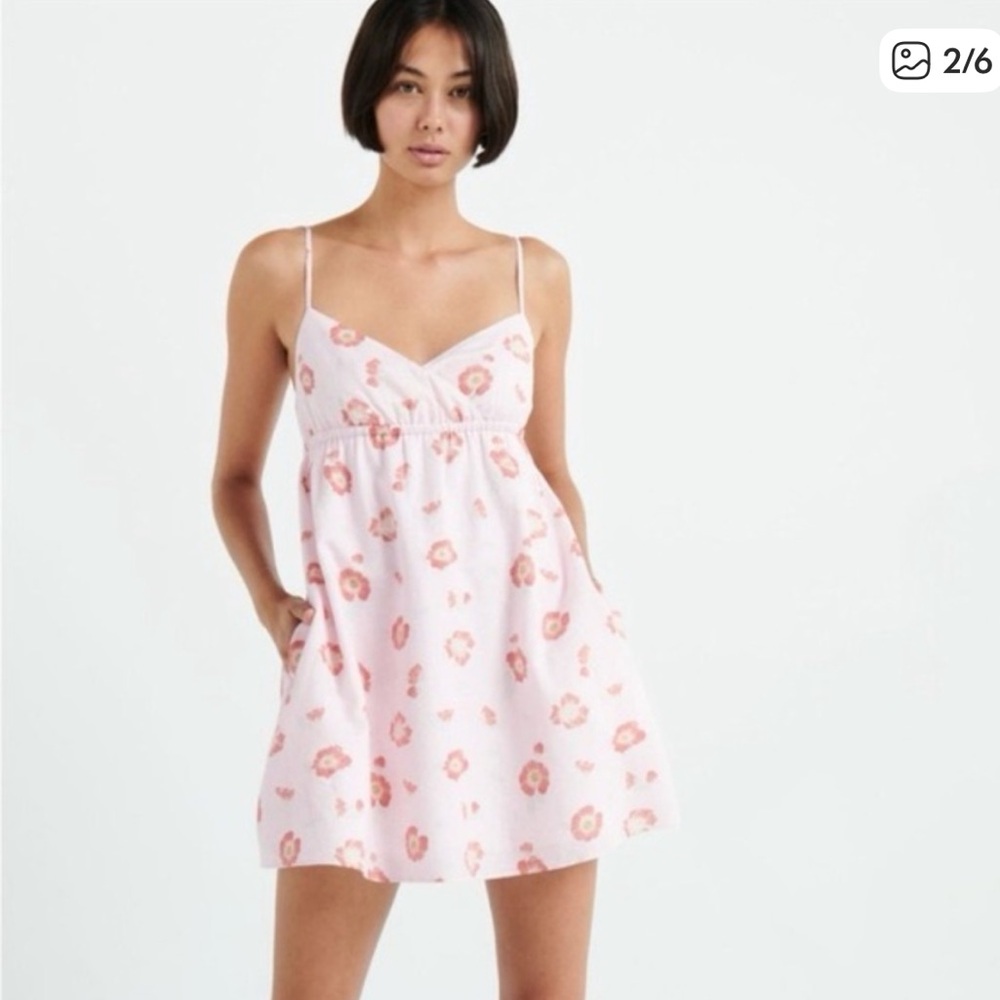 Aritzia Sunday Best Ramona Mini Light Pink Dress